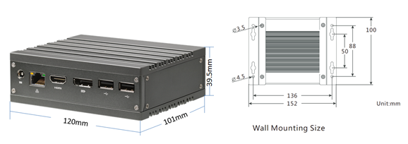 E300 Intel Apollo Lake Industrial Fanless Embedded Computer/Mini PC