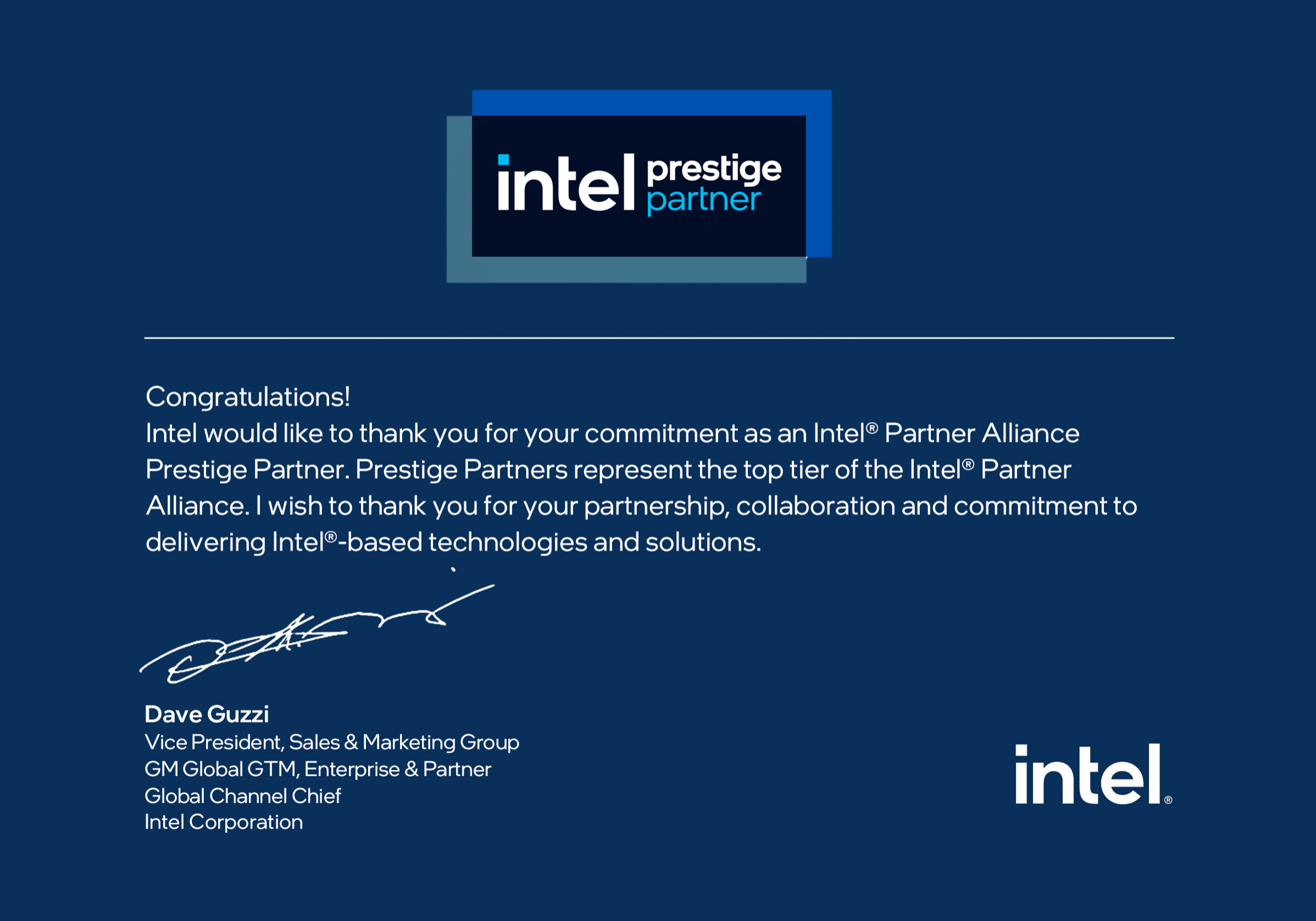 English Intel Prestige Partner